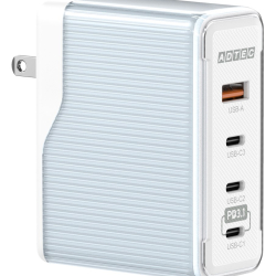 商品画像:Power Delivery 3.1対応 GaN AC充電器/150W/USB Type-C 3ポート Type-A 1ポート/ブルー APD-V150AC3-BL