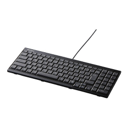 商品画像:USB接続 有線スリムキーボード ブラック BSKBU14BK