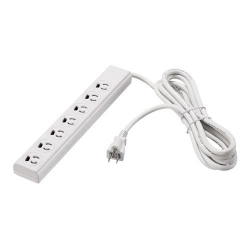 商品画像:3ピン式電源タップ 7個口 5m ホワイト 変換アダプター付 BTMKL3750WH