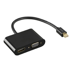 商品画像:miniDP-HDMI・VGA変換アダプター 0.15m ブラック BMDPHDVGBK