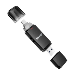商品画像:USB3.2(Gen2)Type-C/Aコネクター両対応 中低速帯 スティック SSD-SD250U3-BA