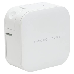 商品画像:<P-TOUCH CUBE>ラベルライター (ホワイト/ラベルプリンター/スマホ専用/Bluetooth接続/名前シール/整理収納/推し活/プランツタグ) PT-P320BT-WH
