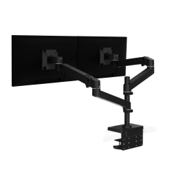 商品画像:LX PRO デスクマウント モニターアーム デュアル 縦/横型 ブラック 24インチ(3.6〜20.0kg)まで対応 45-690-292