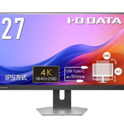 商品画像:「5年保証」90W給電USB Type-C(R)搭載 4K対応 27型液晶ディスプレイ LCD-CU273AS-F