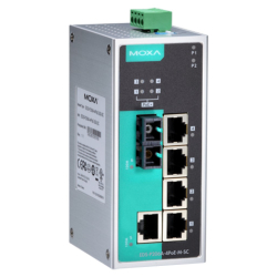 商品画像:産業用6ポートIEEE 802.3af/at PoE+アンマネージドイーサネットスイッチ シングルSC EDS-P206A-4POE-S-SC