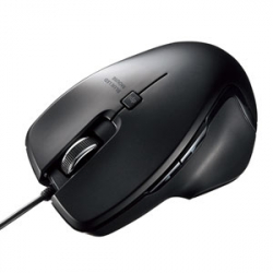 商品画像:有線Type-CブルーLEDマウス(5ボタン) MA-BLC180BK