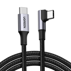 商品画像:UGREEN USB-C to USB-C L字ケーブル 2m 100W Black 70645 UGR-OT-100004