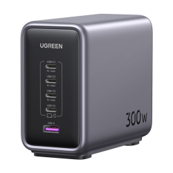 商品画像:UGREEN Nexode PD 卓上急速充電器 300W GaN 4C1A 5ポート Gray 15853B UGR-OT-000007