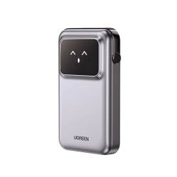 商品画像:UGREEN Uno 10000mAh ケーブル内蔵型モバイルバッテリー メタリックグレー 35603B UGR-BY-000010