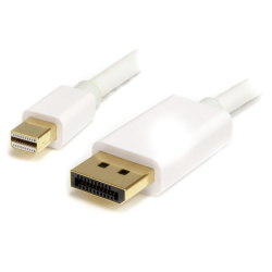 商品画像:Mini DisplayPort-DisplayPort 変換ケーブル/1m/ディスプレイポート 1.2/mDP-DPモニターケーブル/4K60Hz/mDPオス-DPオス/ホワイト MDP2DPMM1MW