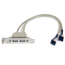 <StarTech.com>マザーボードピンヘッダー接続USB 2ポート増設変換アダプタケーブル PCケース用 2x USB A/メス - 2x IDC(5ピン)/メス USBPLATELP