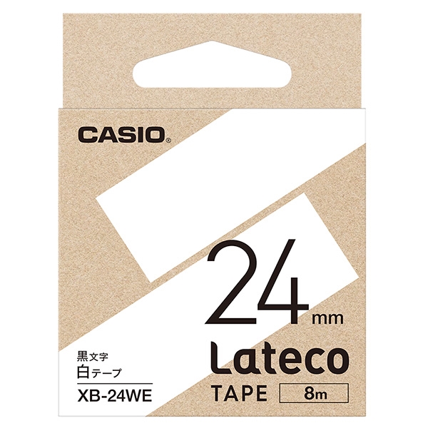 カシオ計算機　ラベルテープ XR-24WE白に黒文字 24mm5個　お得10個パック - 4