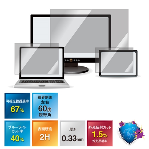 光興業> 抗菌・抗ウイルス覗き見防止フィルター LNAV 14.0インチ(16:10