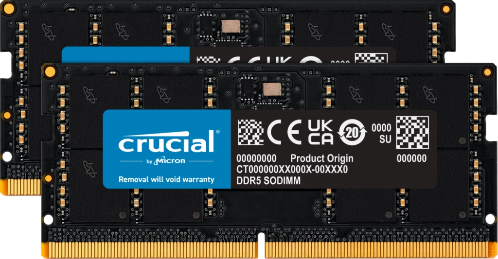 ノートPC用増設メモリ 64GB(32GBx2枚)DDR5 4800MT/s(PC5-38400)CL40 SODIMM 262pin