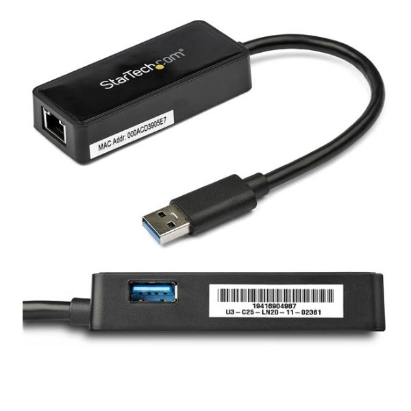 USB有線LANアダプター/デュアルポート/USB-A接続/USB 3.0/10/100