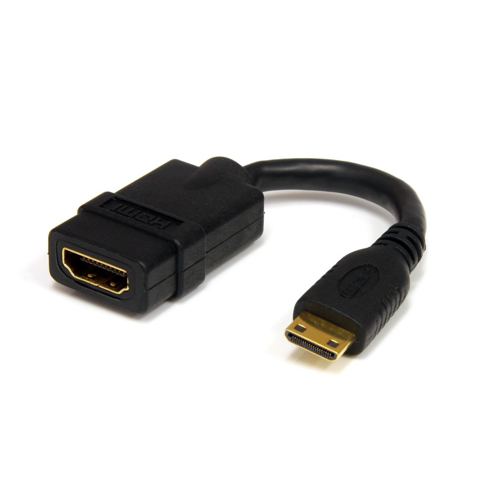 ミニHDMI-HDMI 変換アダプタケーブル/12cm/ハイスピード Mini 1.4 /4K30Hz/ミニHDMI タイプC オス-HDMIメス/ブラック | 123market