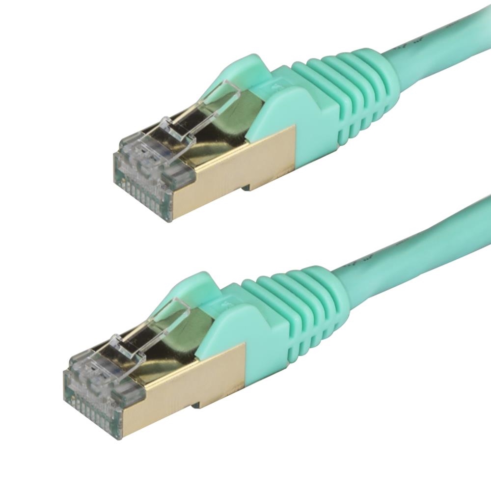 StarTech.com> カテゴリ6A対応LANケーブル(2m/アクア)Cat6A STP