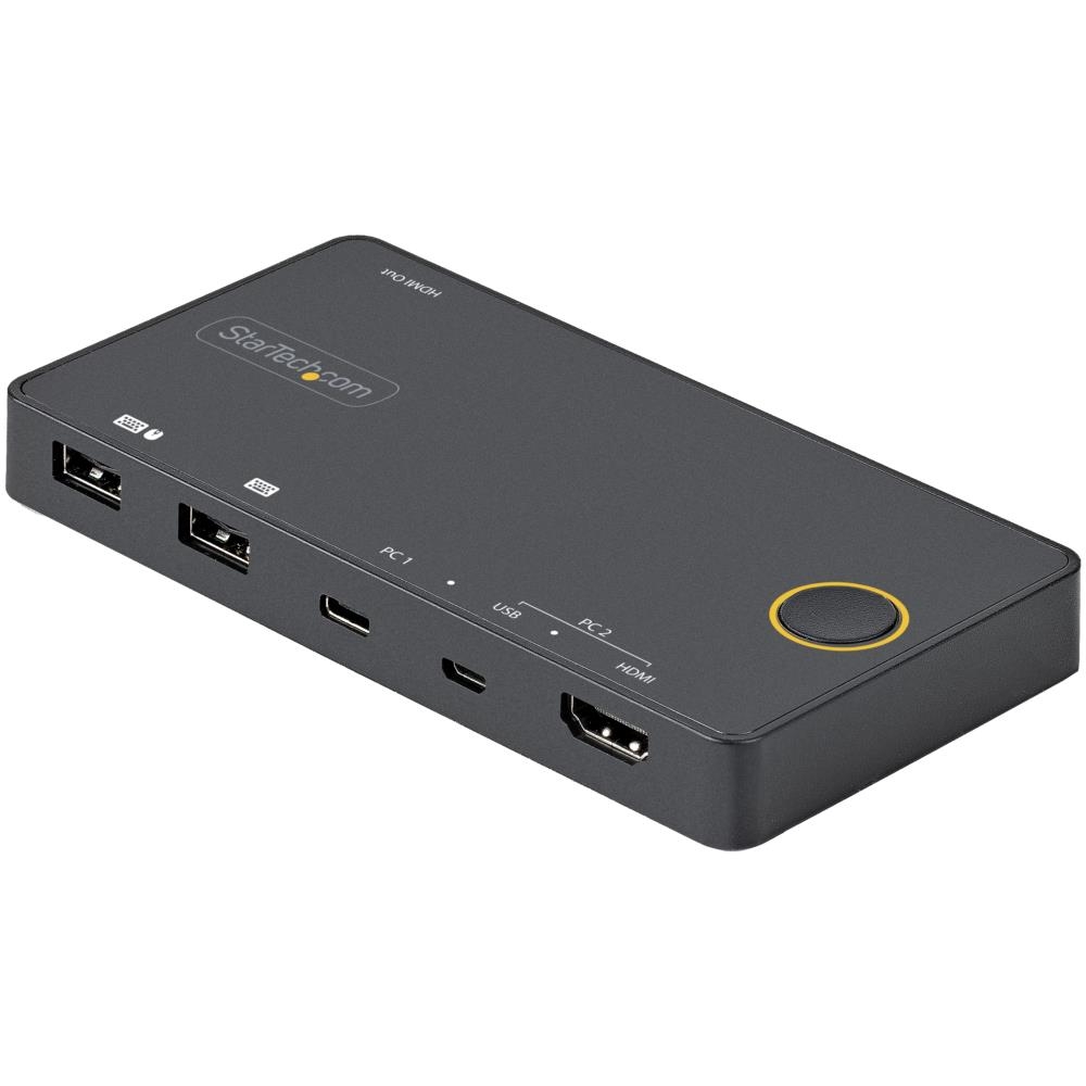 2ポートKVMスイッチ/USB-A HDMI  USB-Cスイッチャー/4K60Hz HDMI 2.0シングルモニタ 対応/デスクトップノートPC切替器/USBバスパワー/Thunderbolt 3互換 123market